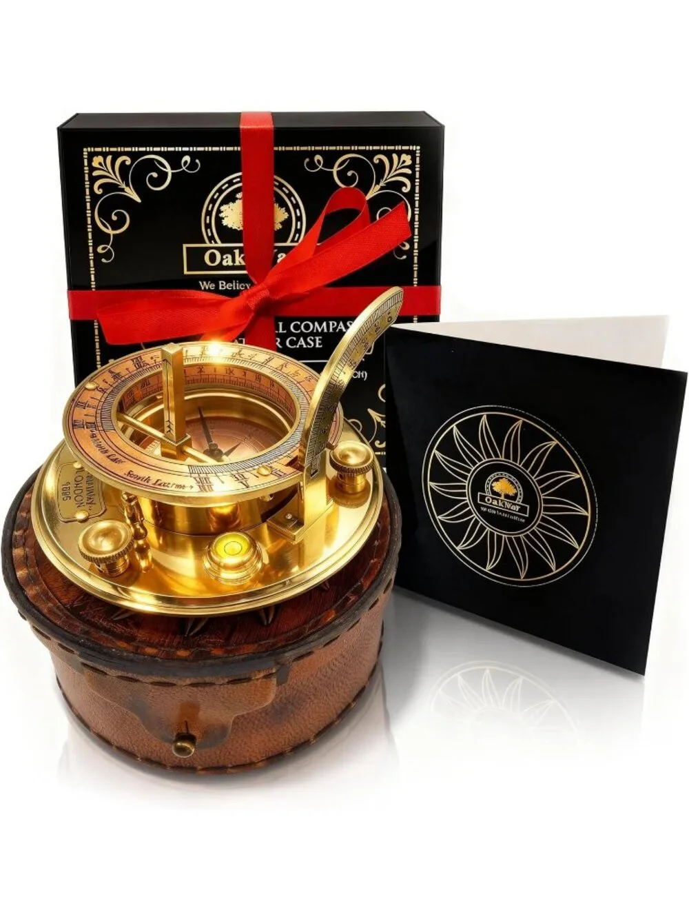 Home Gold Sundial Compass Sailing Vintage Anniversary Unique Nautical Clock
